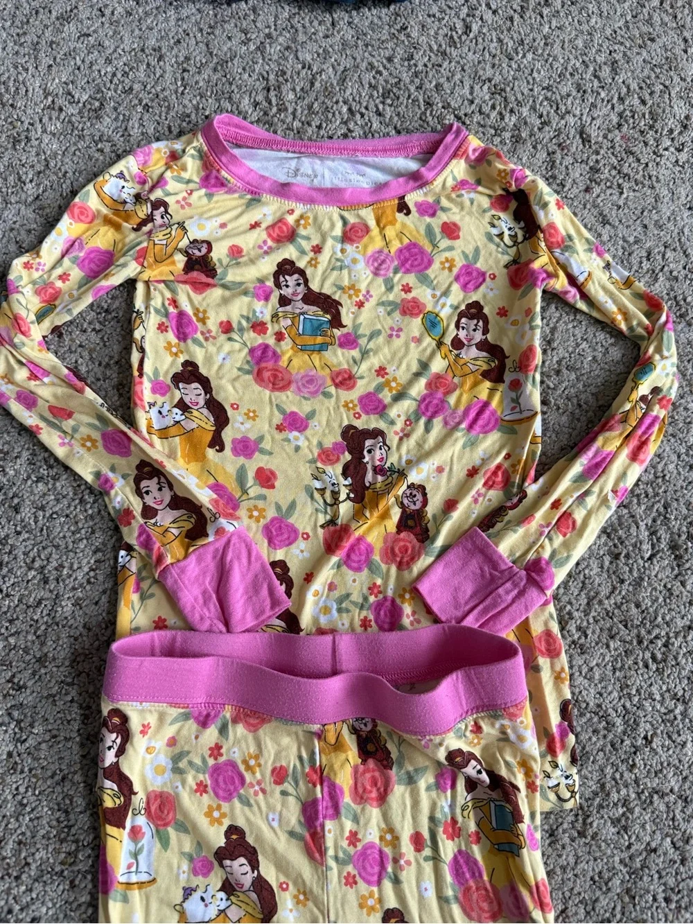 Little Sleepies x Disney Princess Belle Pajamas Beauty and the Beast Yellow 5/6